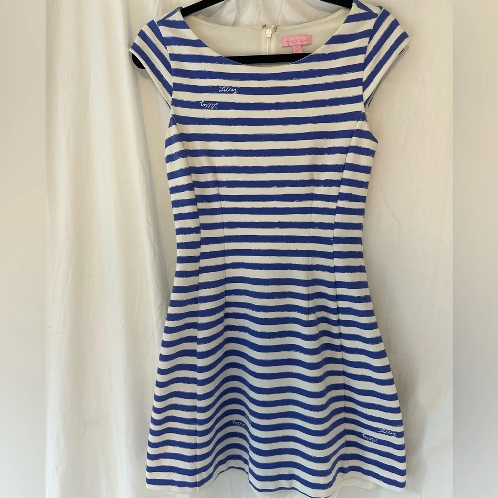 Lilly Pulitzer Briella Blue and White Striped Dress - Picture 3 of 7